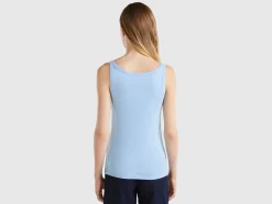 Light blue tank top in pure cotton