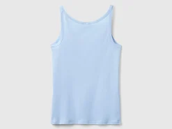 Light blue tank top in pure cotton