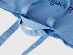 Light blue tote bag in pure cotton