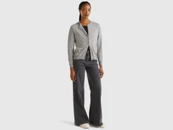 Light gray cardigan in cashmere and wool blend