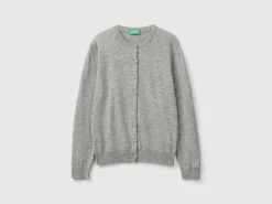 Light gray cardigan in cashmere and wool blend