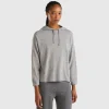 Light gray cashmere blend sweater with hood