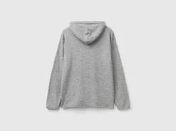 Light gray cashmere blend sweater with hood