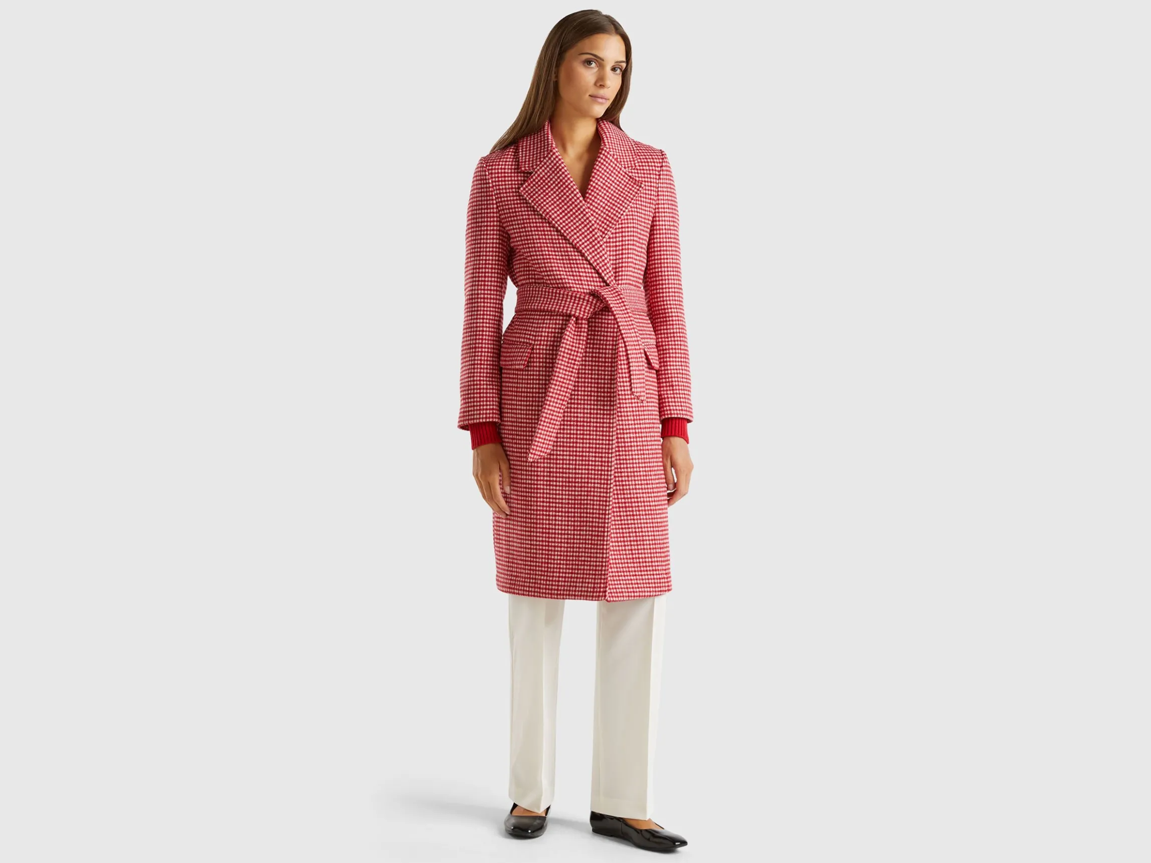 Lightweight houndstooth coat