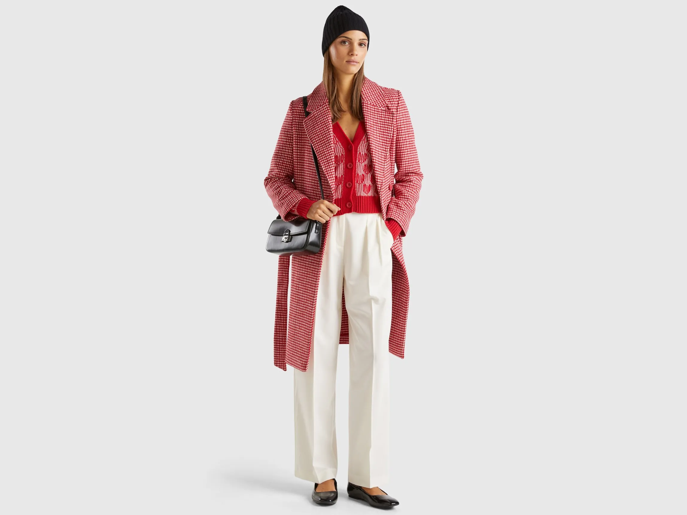 Lightweight houndstooth coat