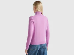Lilac turtleneck in pure cashmere