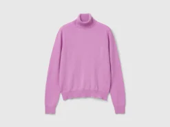 Lilac turtleneck in pure cashmere