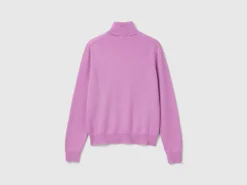 Lilac turtleneck in pure cashmere