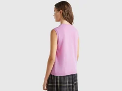 Lilac vest in pure Merino wool