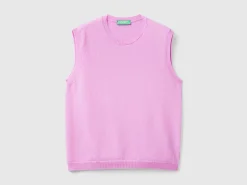 Lilac vest in pure Merino wool