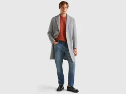 Lined coat in wool blend