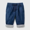 Lined trousers in chambray