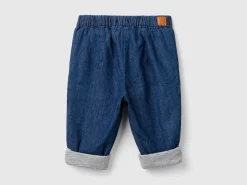 Lined trousers in chambray
