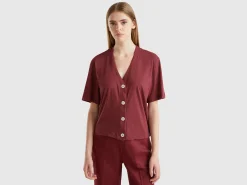 Linen blend cardigan-style t-shirt