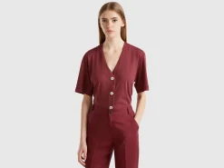 Linen blend cardigan-style t-shirt