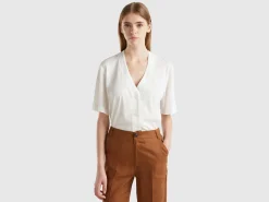 Linen blend cardigan-style t-shirt