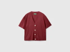 Linen blend cardigan-style t-shirt