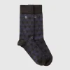 Long black patterned socks