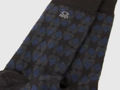 Long black patterned socks