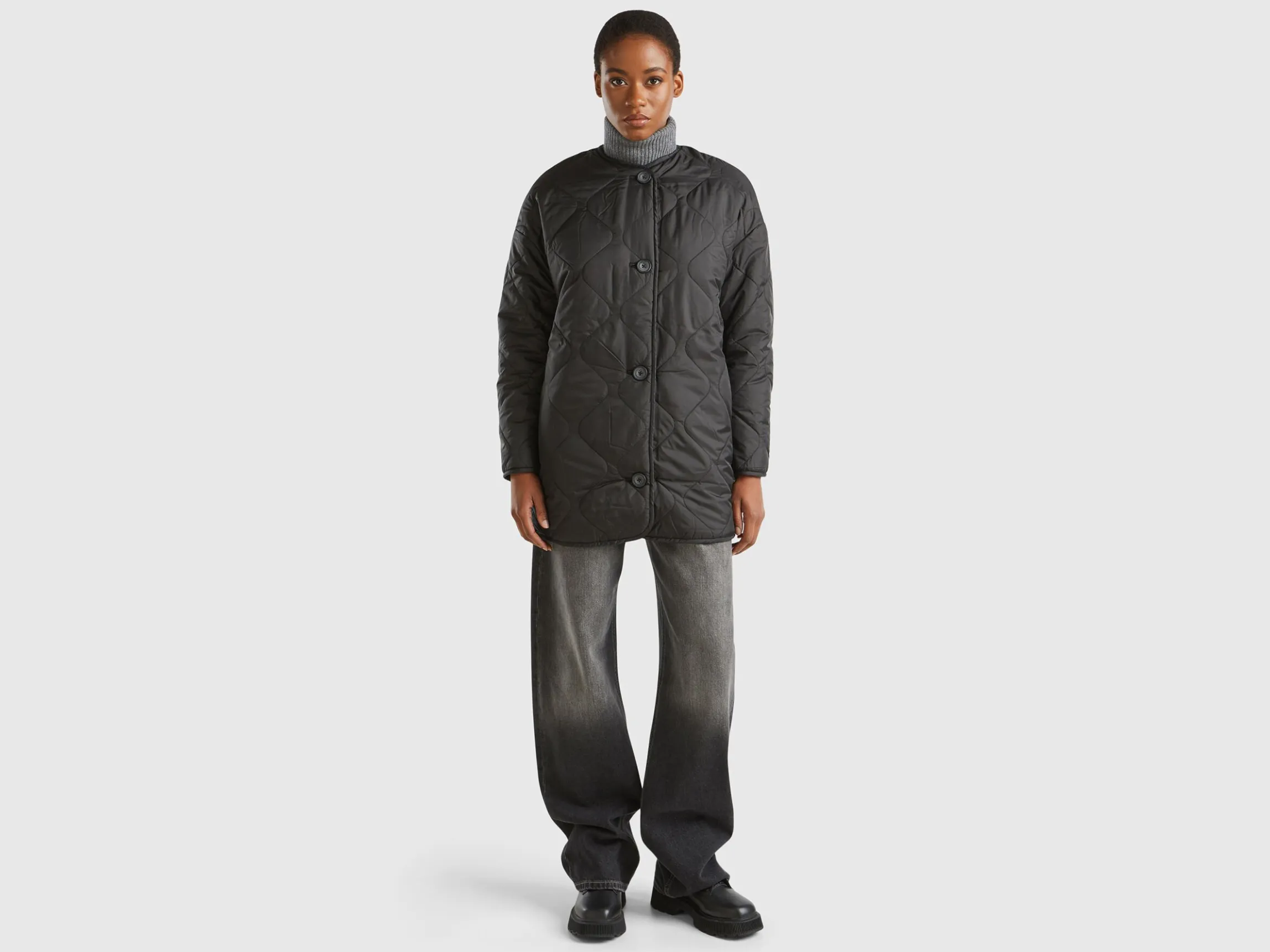 Long bomber jacket in nylon