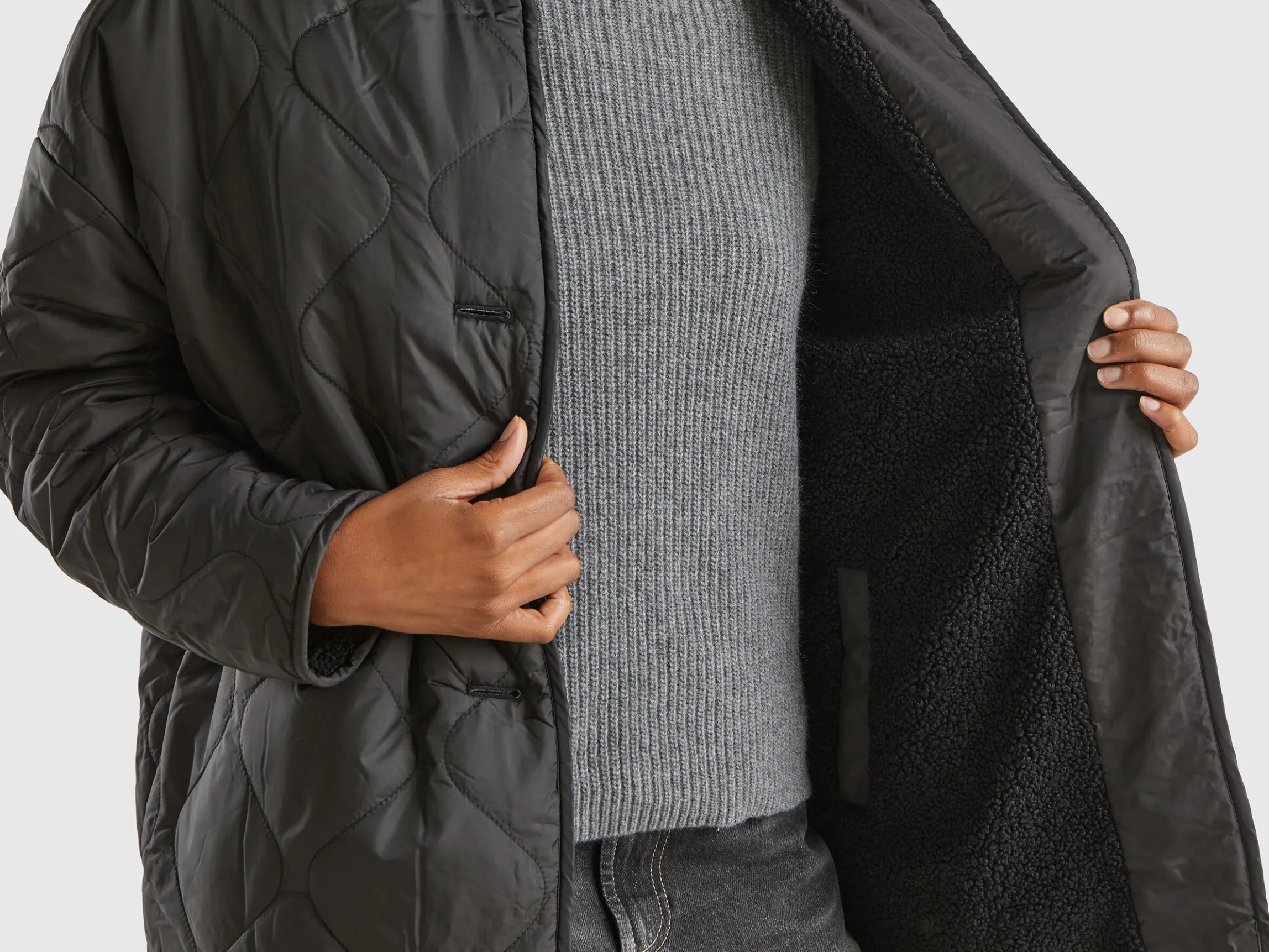 Long bomber jacket in nylon