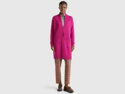 Long cardigan in pure Shetland wool