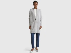 Long cardigan in pure Shetland wool
