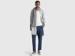 Long cardigan in pure Shetland wool