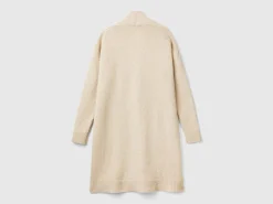 Long cardigan in pure Shetland wool