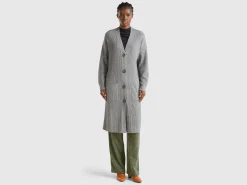 Long cardigan in wool blend