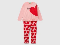 Long fiber cotton heart pyjamas