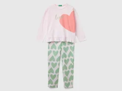 Long fiber cotton heart pyjamas