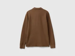 Long sleeve 100% cotton polo