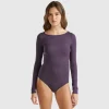 Long sleeve bodysuit in viscose
