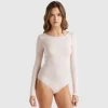 Long sleeve bodysuit in viscose