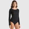 Long sleeve bodysuit in viscose