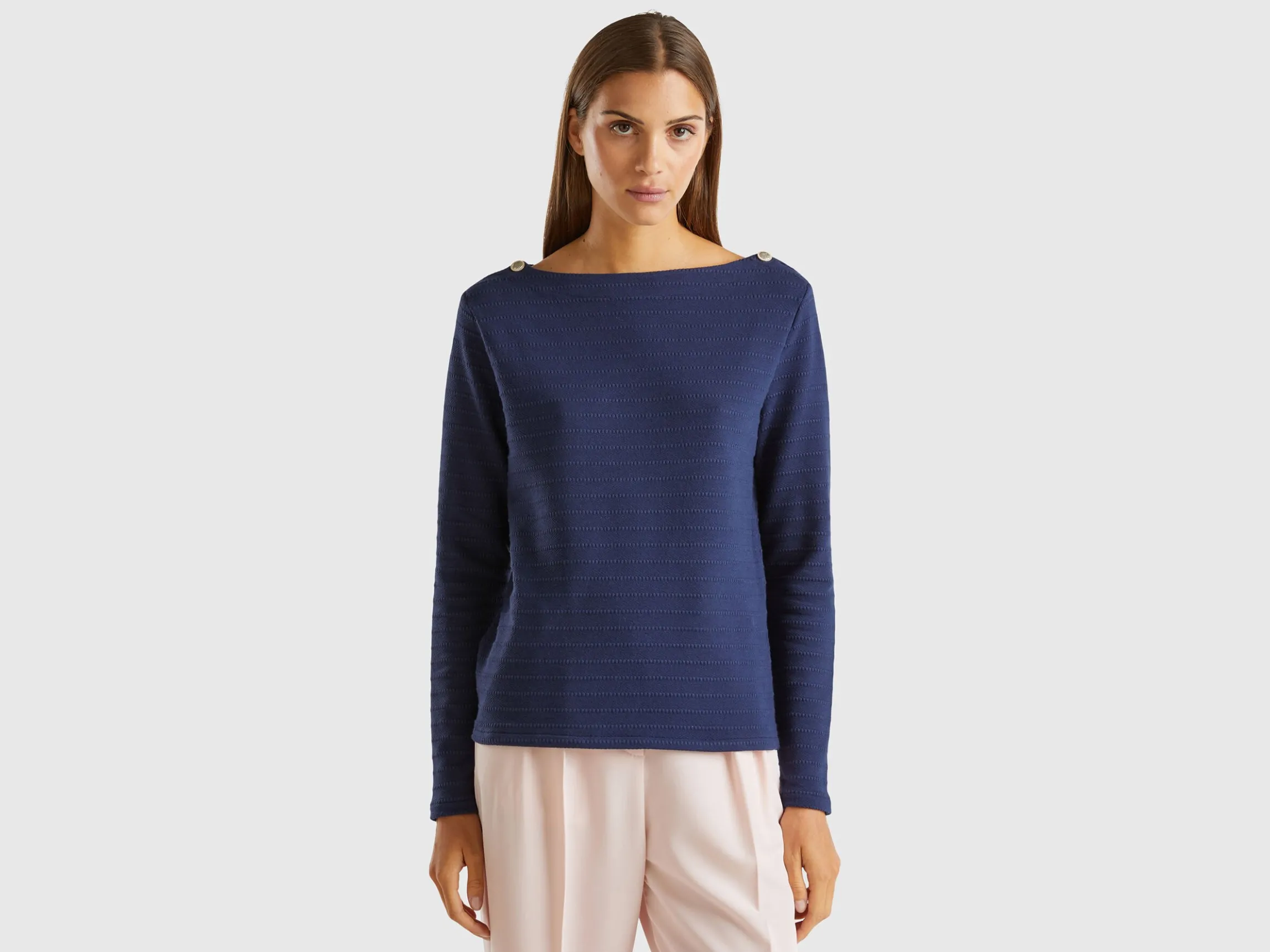 Long sleeve jacquard t-shirt
