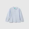 Long sleeve polo in organic cotton