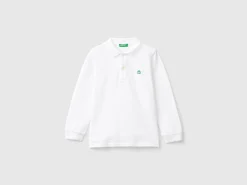Long sleeve polo in organic cotton