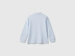 Long sleeve polo in organic cotton