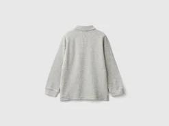 Long sleeve polo in organic cotton