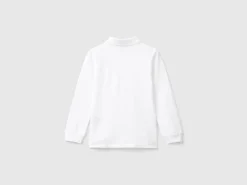 Long sleeve polo in organic cotton