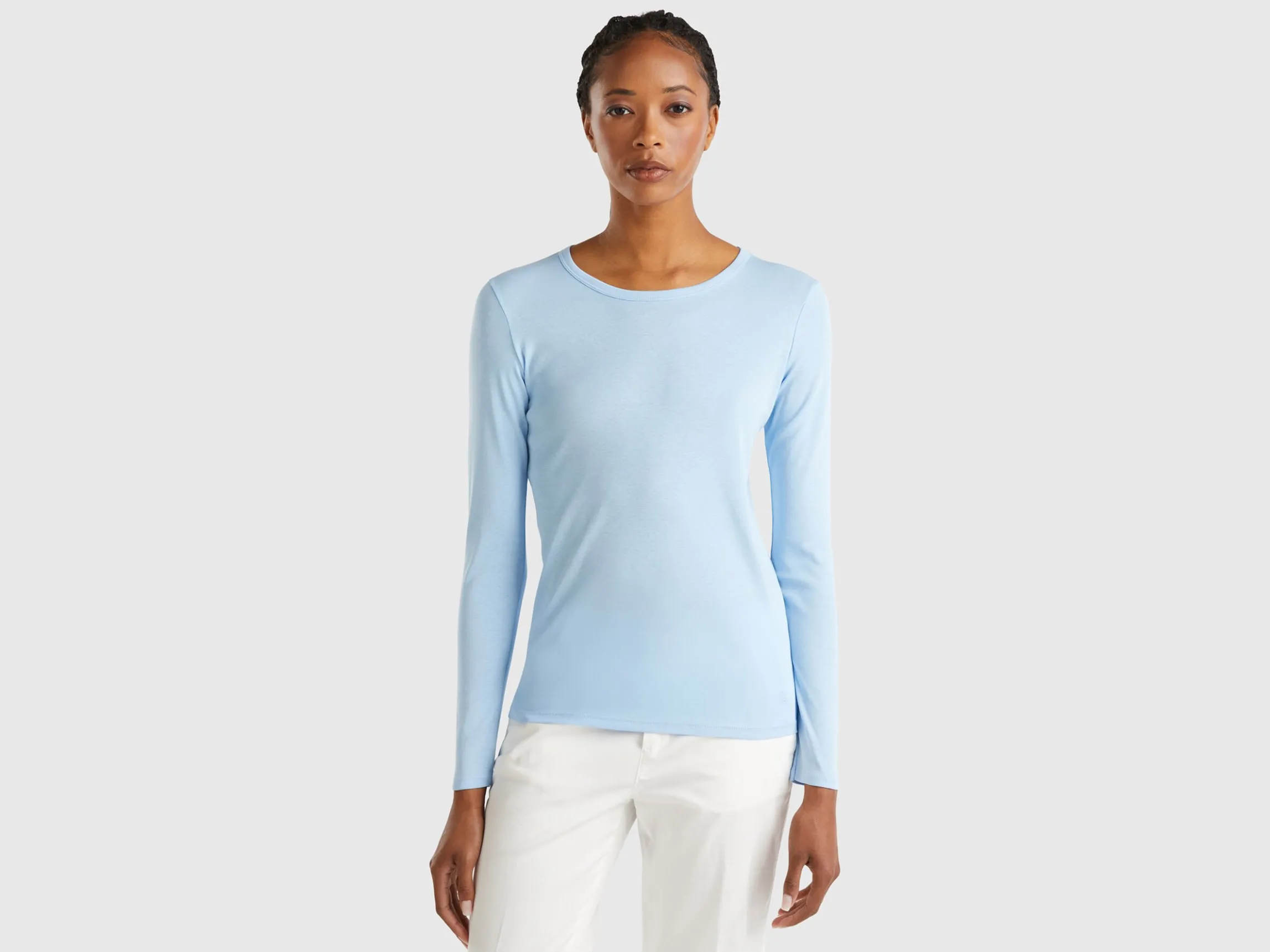 Long sleeve pure cotton t-shirt
