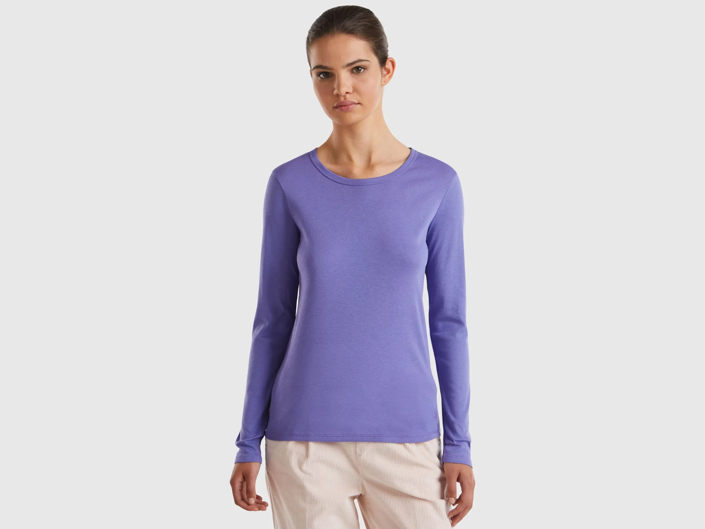 Long sleeve pure cotton t-shirt