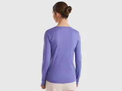 Long sleeve pure cotton t-shirt