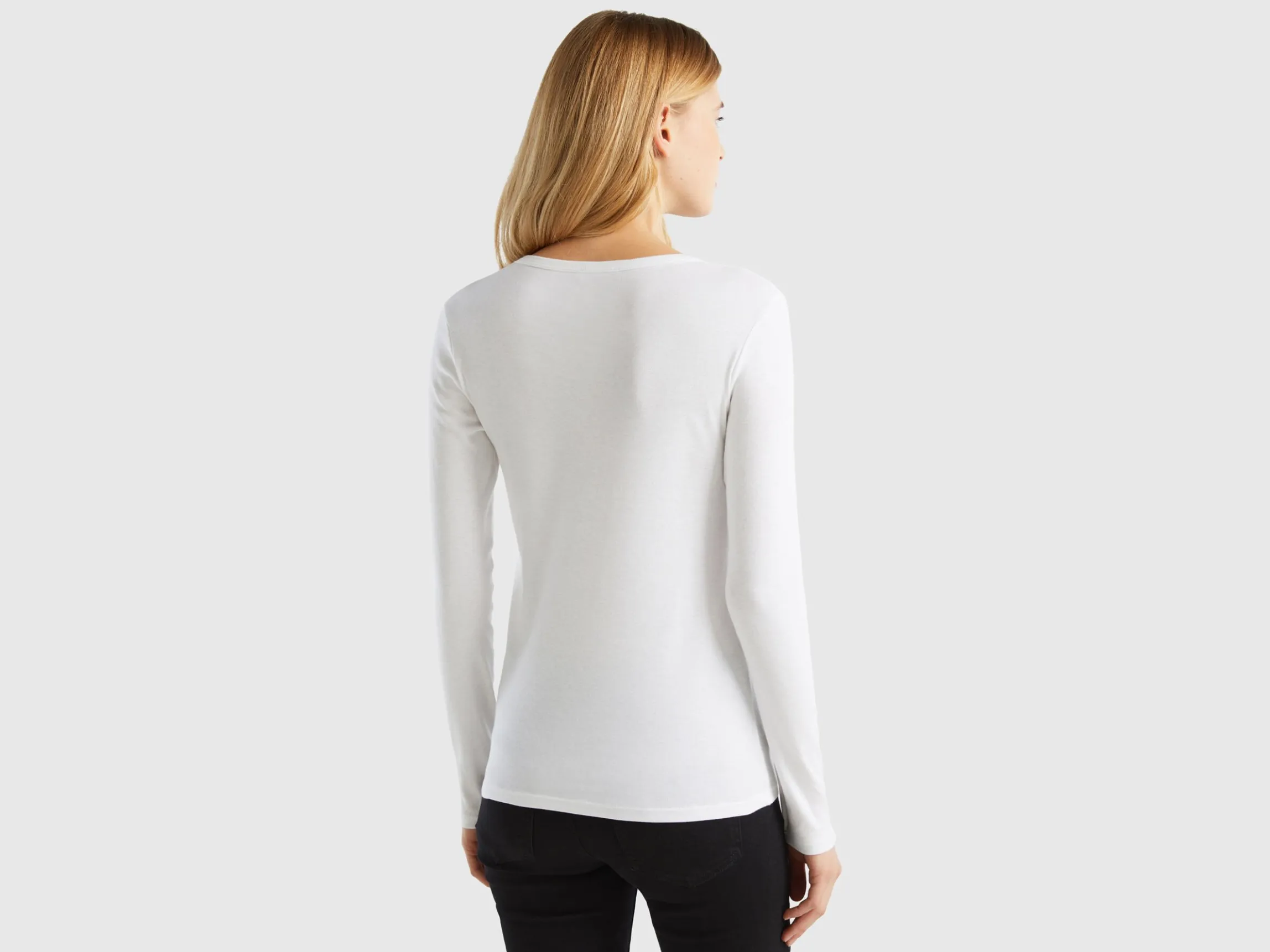 Long sleeve pure cotton t-shirt