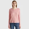 Long sleeve sweater in silk blend