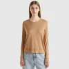 Long sleeve sweater in silk blend