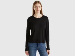 Long sleeve sweater in silk blend