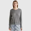 Long sleeve sweater in silk blend